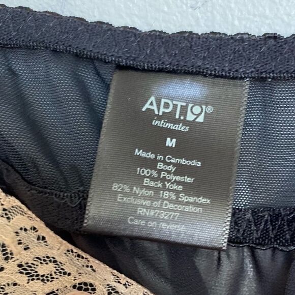 APT 9 Intimates Black and Cream Babydoll Lingerie - Picture 5 of 5